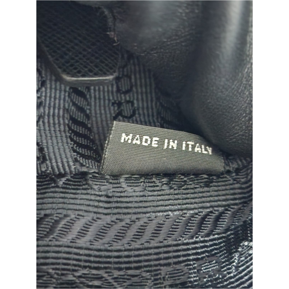 PRADA Saffiano Lux Leather Top Handle Bauletto Bag Black - Picture 7 of 16